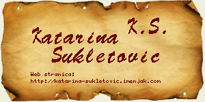 Katarina Šukletović vizit kartica